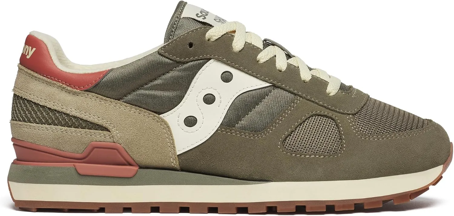 Saucony Men's Shadow Original Sneaker, Olive/Rust, 14