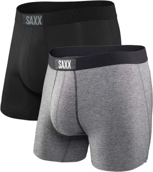 SAXX Underwear Co. Men's Underwear with Pouch Vibe Super Soft Boxer Brief 2Pk