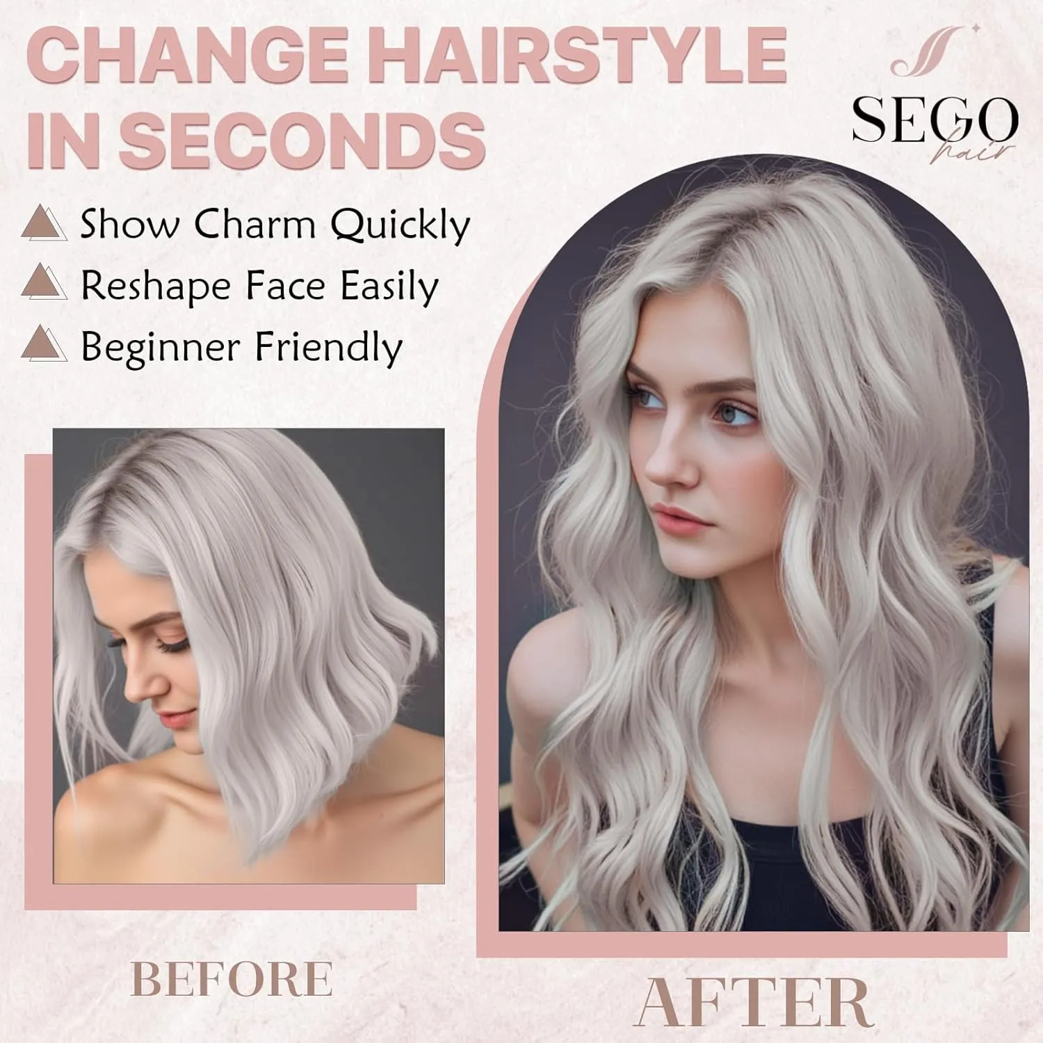 SEGO One Pieces 5 Clips in Hair Extensions Wavy Natural Soft Synthetic Hairpieces for Women Hair Clip Extensions for Women,24inch Chocalate Brown,180g