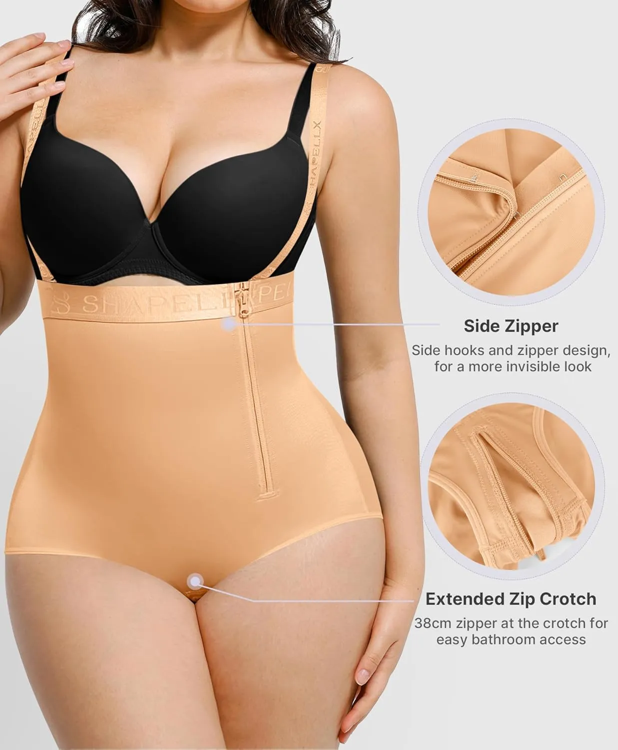 SHAPELLX Shapewear Tummy Control Panty for Women High Waist Body Shaper Waist Trainer Shaper Higher Power Panties
