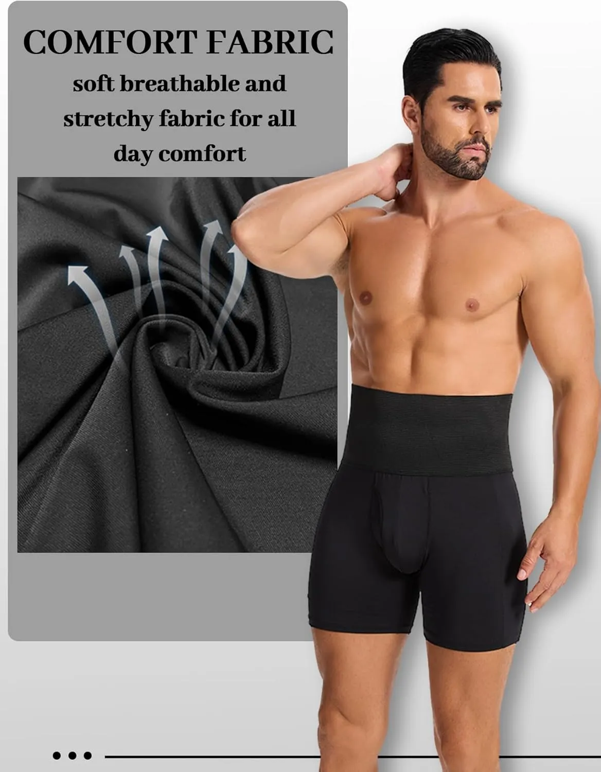 Shapewear Shorts for Men Tummy Control Shorts Slimming Long Leg Compression Boxer Briefs
