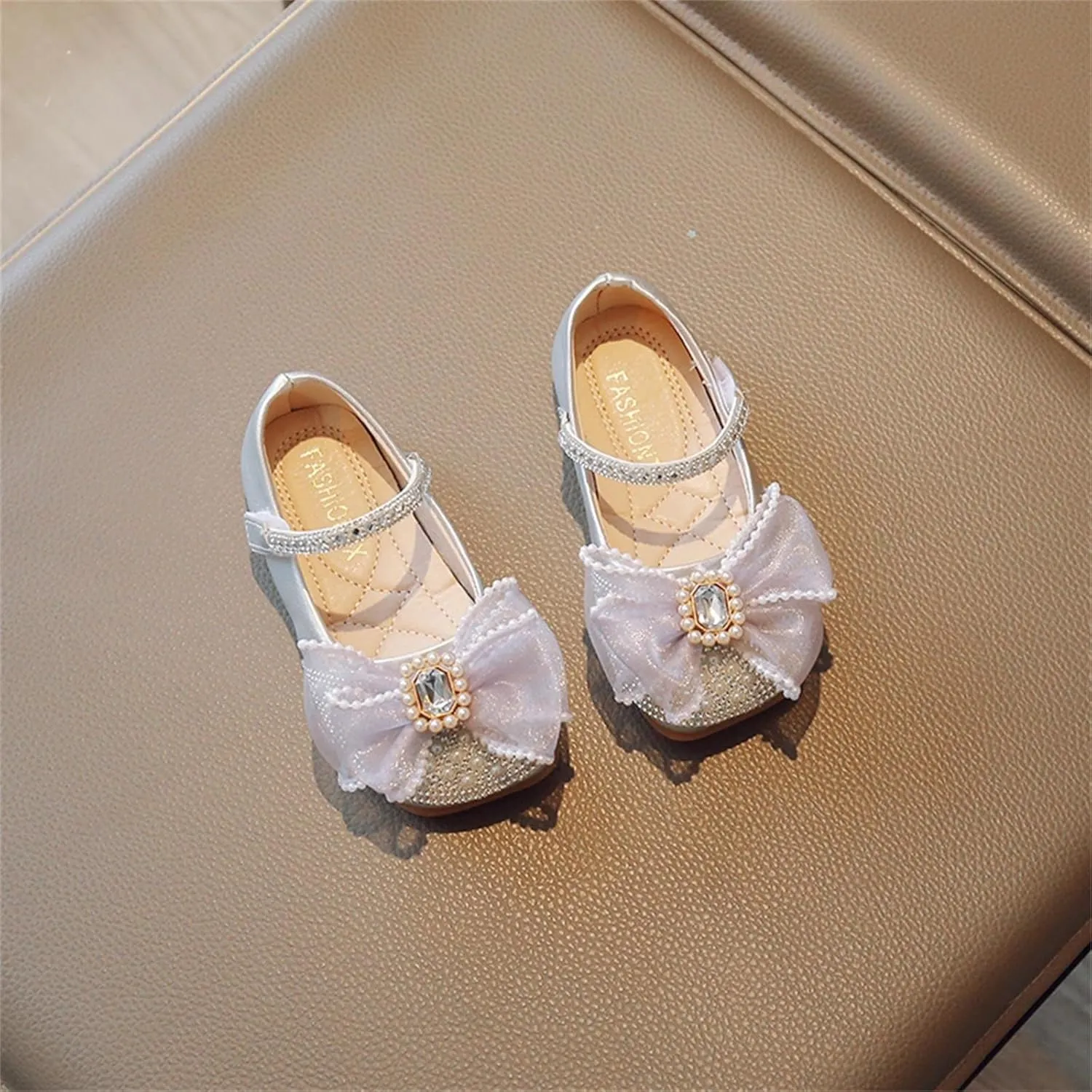 Shoes for Girls Designed Bowknots Classic Retro Chunky Flat Sandals Sticky Shoe Laces Summer Dress Shoes