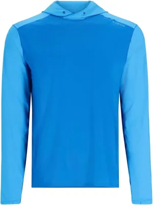 Simms SolarFlex UPF 50  Shirt - Premium Sun Protection Hoodie for Men, Lightweight, Quick-Dry, Breathable Outdoor Apparel for Men (Bright Blue/Seaport, Large)