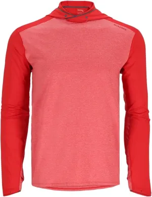 Simms SolarFlex UPF 50  Shirt - Premium Sun Protection Hoodie for Men, Lightweight, Quick-Dry, Breathable Outdoor Apparel for Men (Cutty Red Htr/Cutty Red, Medium)