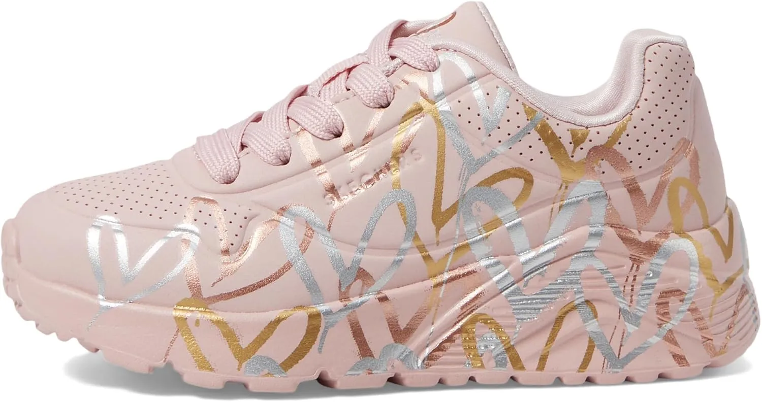 Skechers Girl's Uno Lite-Metallic Love Sneaker