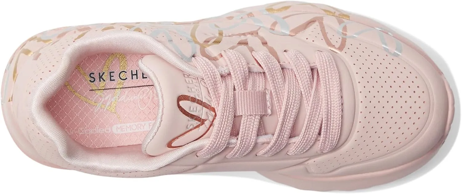 Skechers Girl's Uno Lite-Metallic Love Sneaker