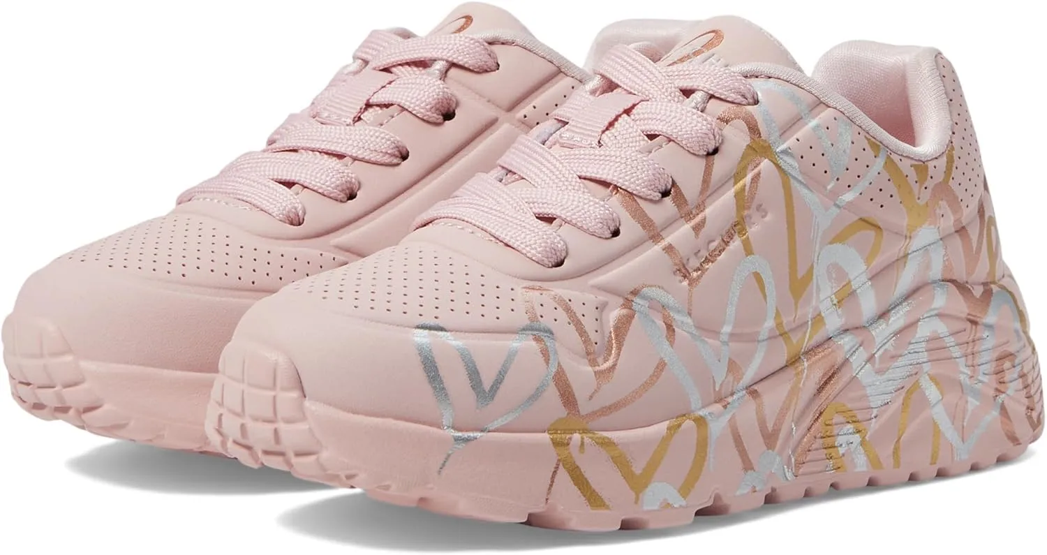 Skechers Girl's Uno Lite-Metallic Love Sneaker