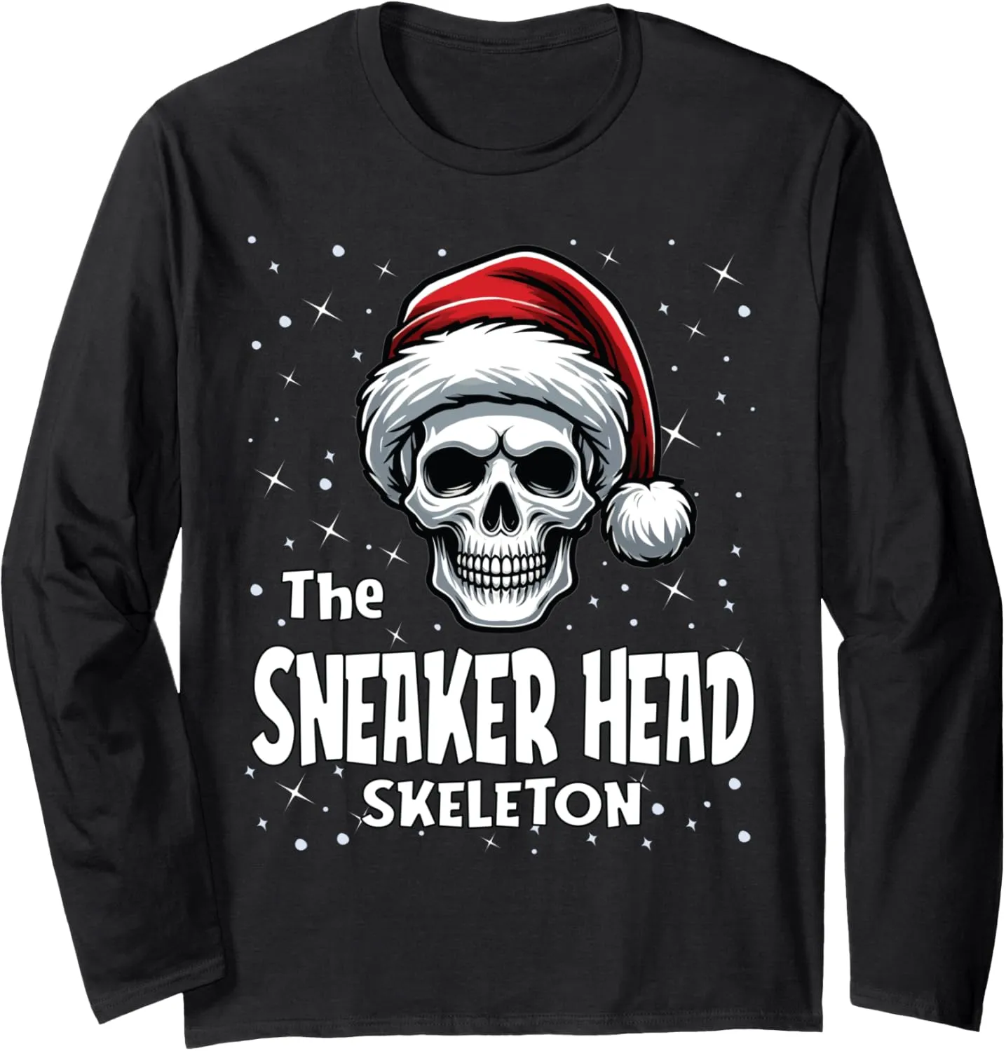 Sneaker Head Skeleton Funny Christmas Family Matching Long Sleeve T-Shirt