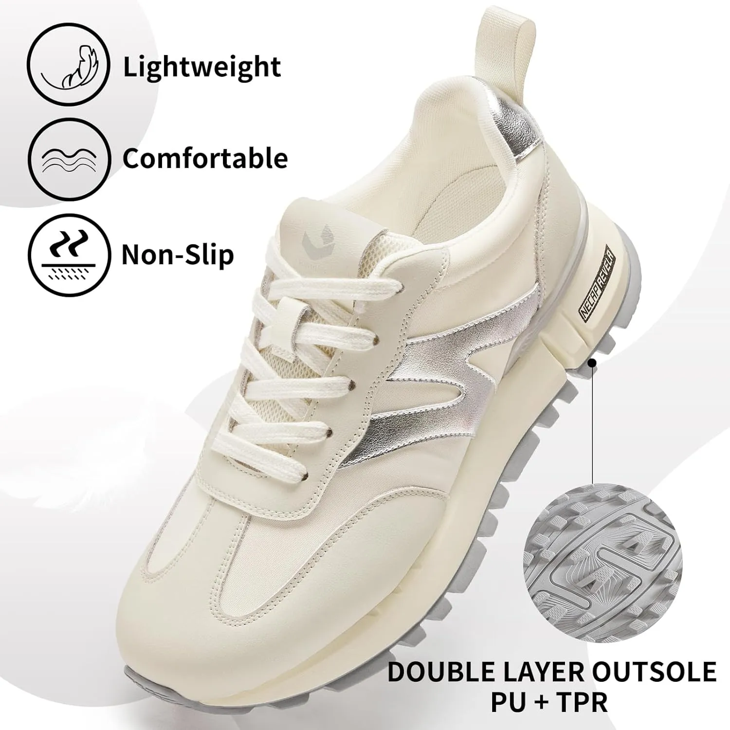 somiliss Sneakers for Women Genuine Leather Suede Patchwork Casual Lace Up Non-Slip Walking Shoes Comfortable Tennis Running Shoes Womens Fashion Sneakers