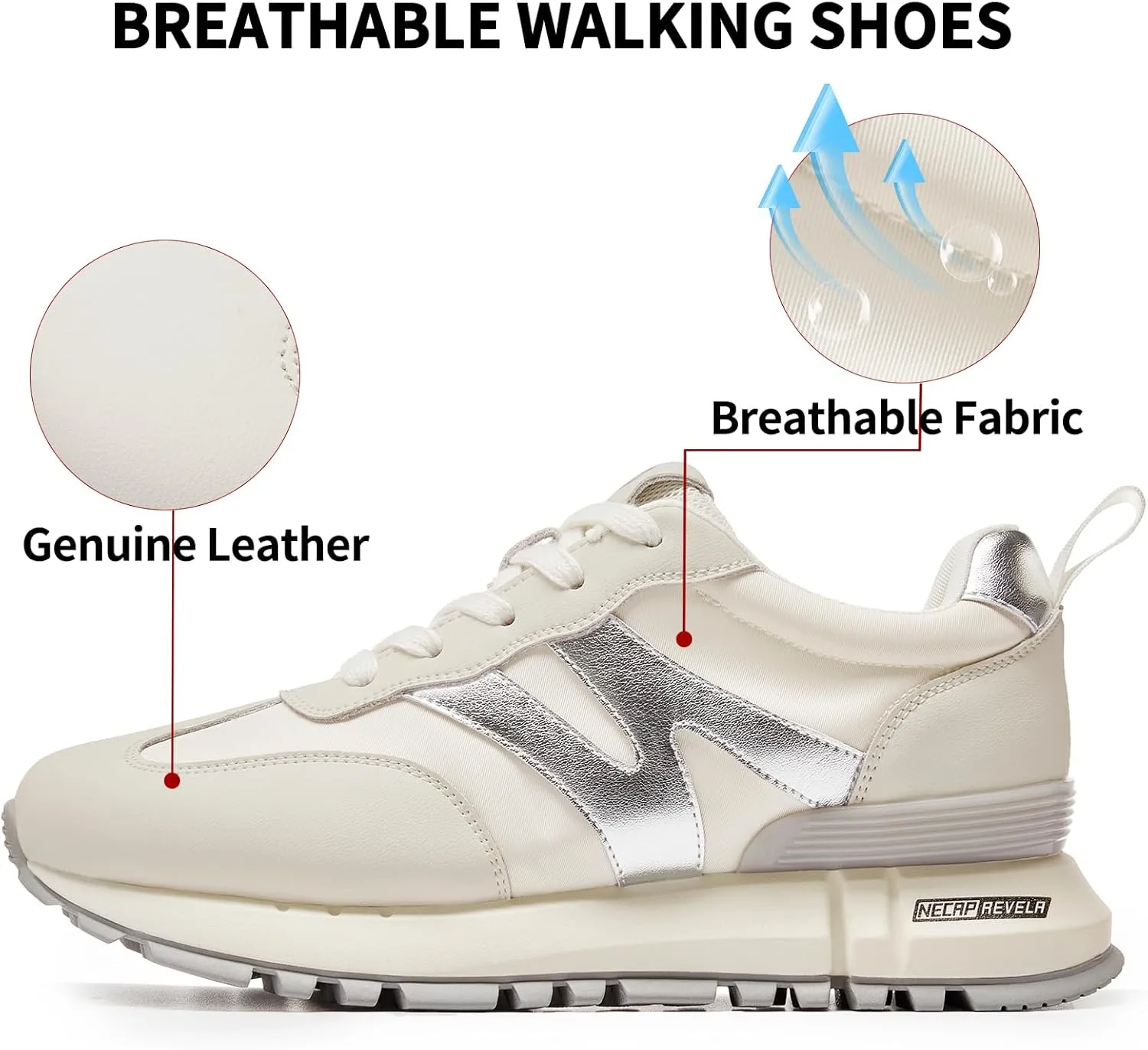 somiliss Sneakers for Women Genuine Leather Suede Patchwork Casual Lace Up Non-Slip Walking Shoes Comfortable Tennis Running Shoes Womens Fashion Sneakers