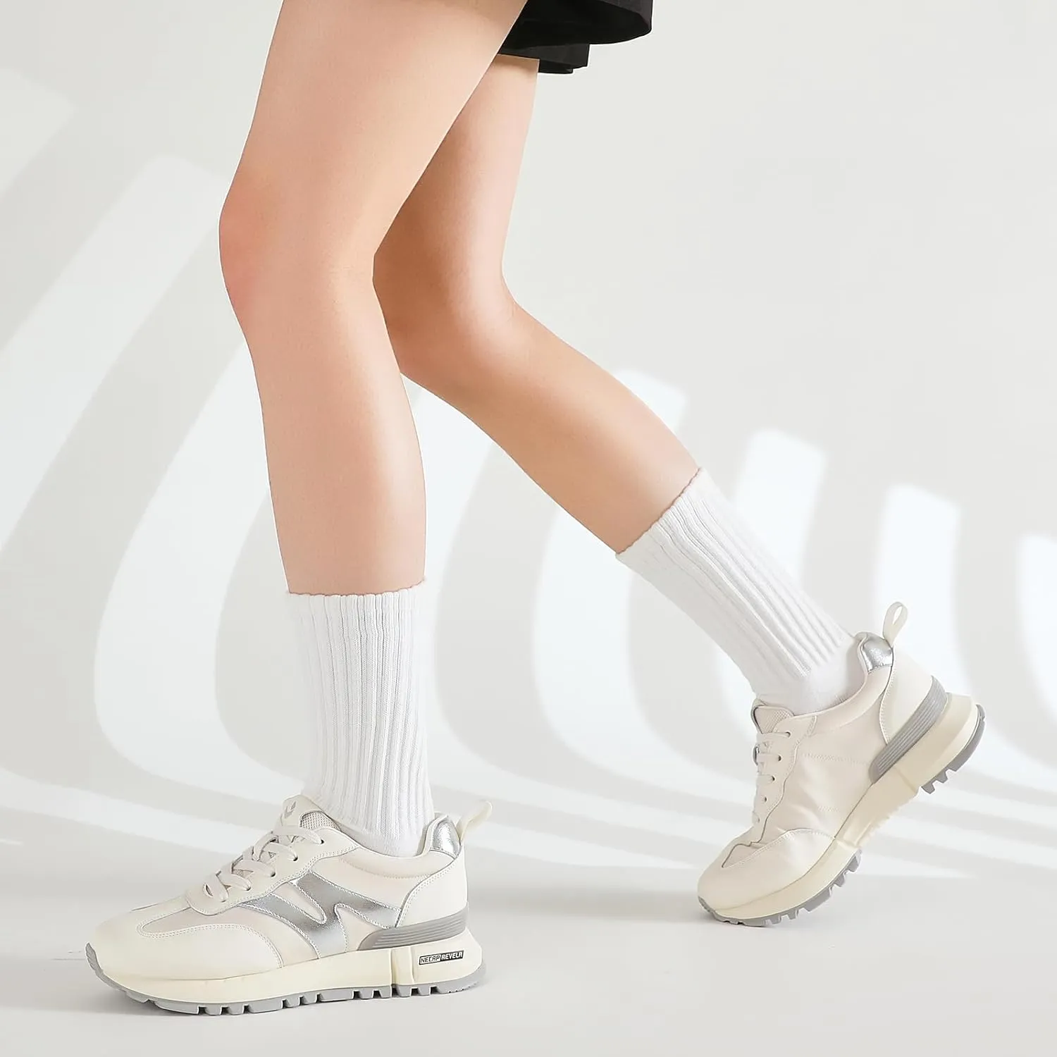 somiliss Sneakers for Women Genuine Leather Suede Patchwork Casual Lace Up Non-Slip Walking Shoes Comfortable Tennis Running Shoes Womens Fashion Sneakers