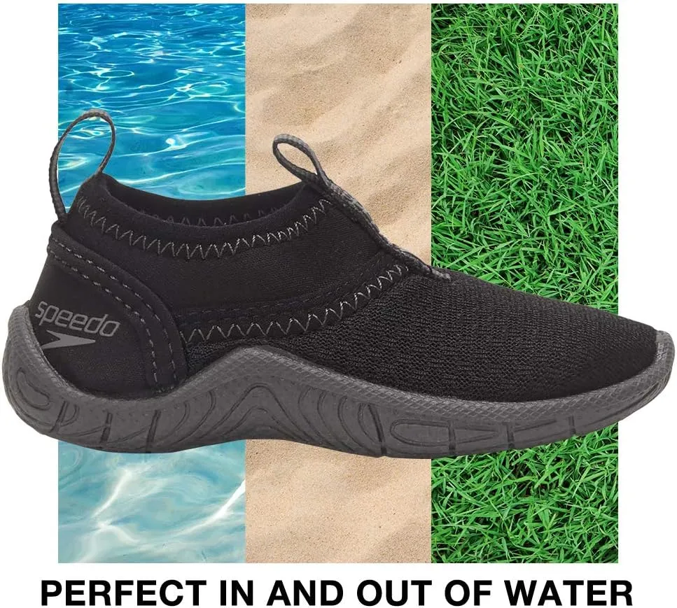 Speedo Unisex-Child Water Shoe Tidal Cruiser Toddler Unisex,black/dark gull grey,6/7 Toddler Unisex Baby US
