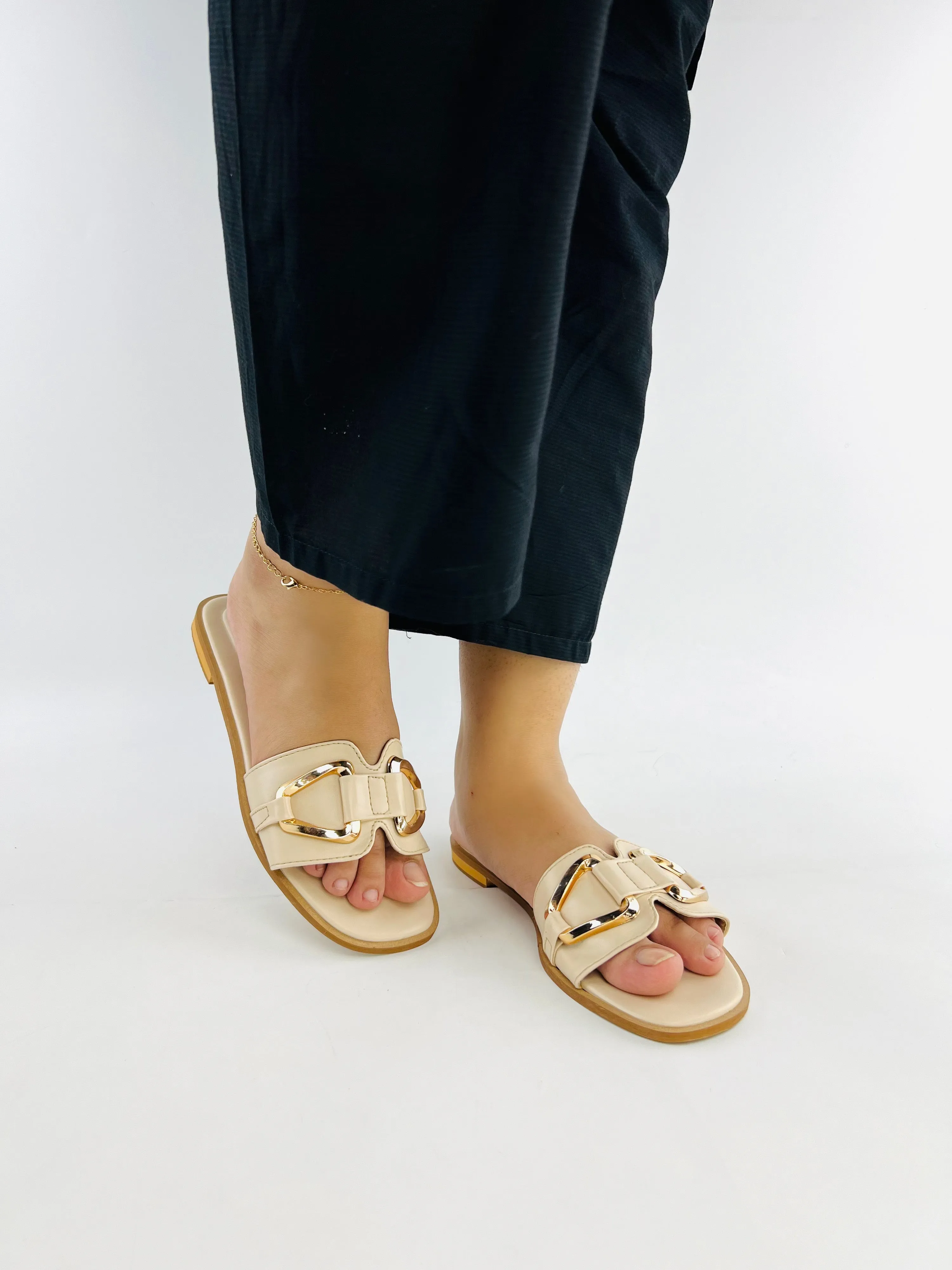 Spunkz Beige Casual Slippers for Women-11080