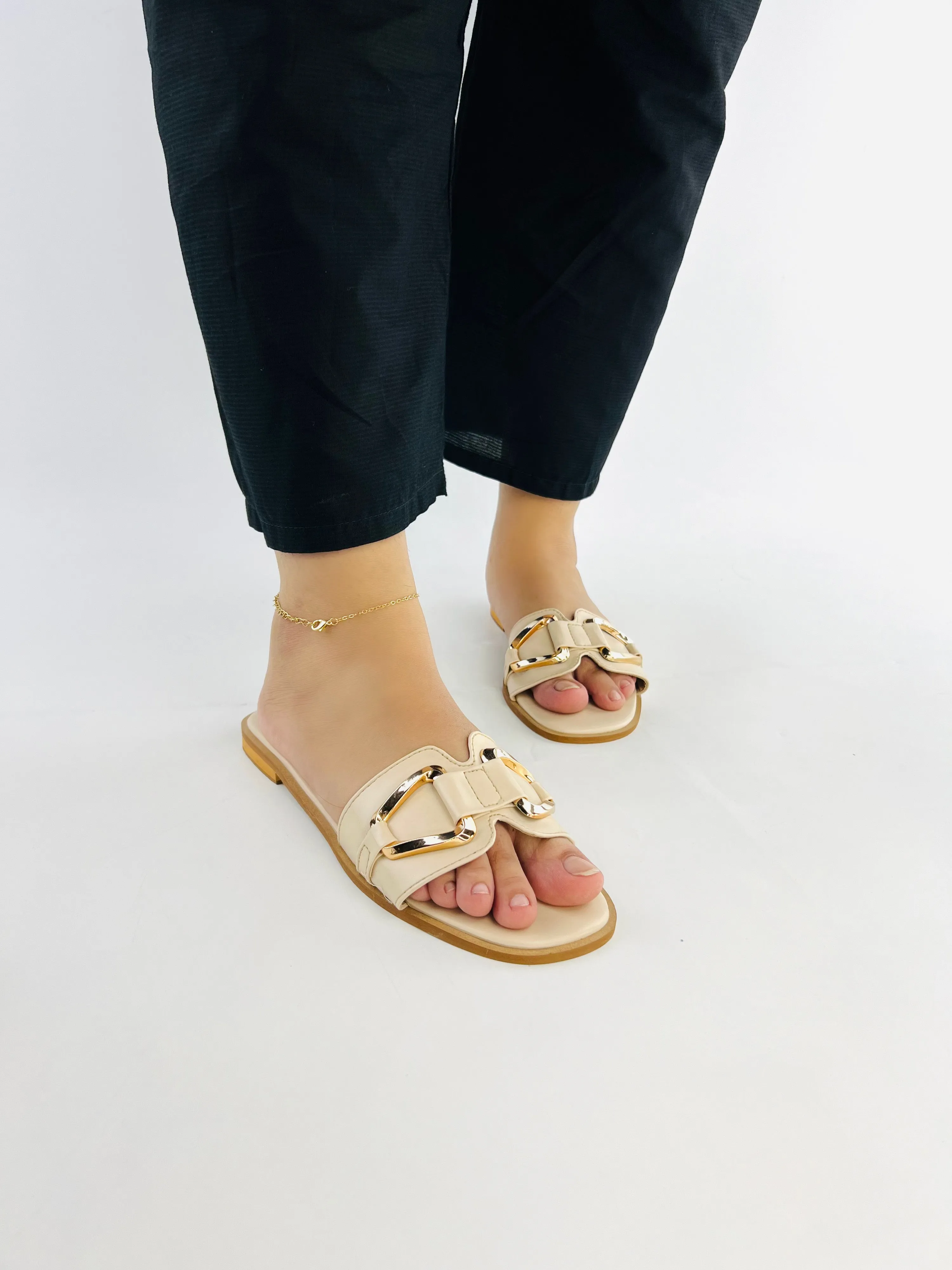 Spunkz Beige Casual Slippers for Women-11080
