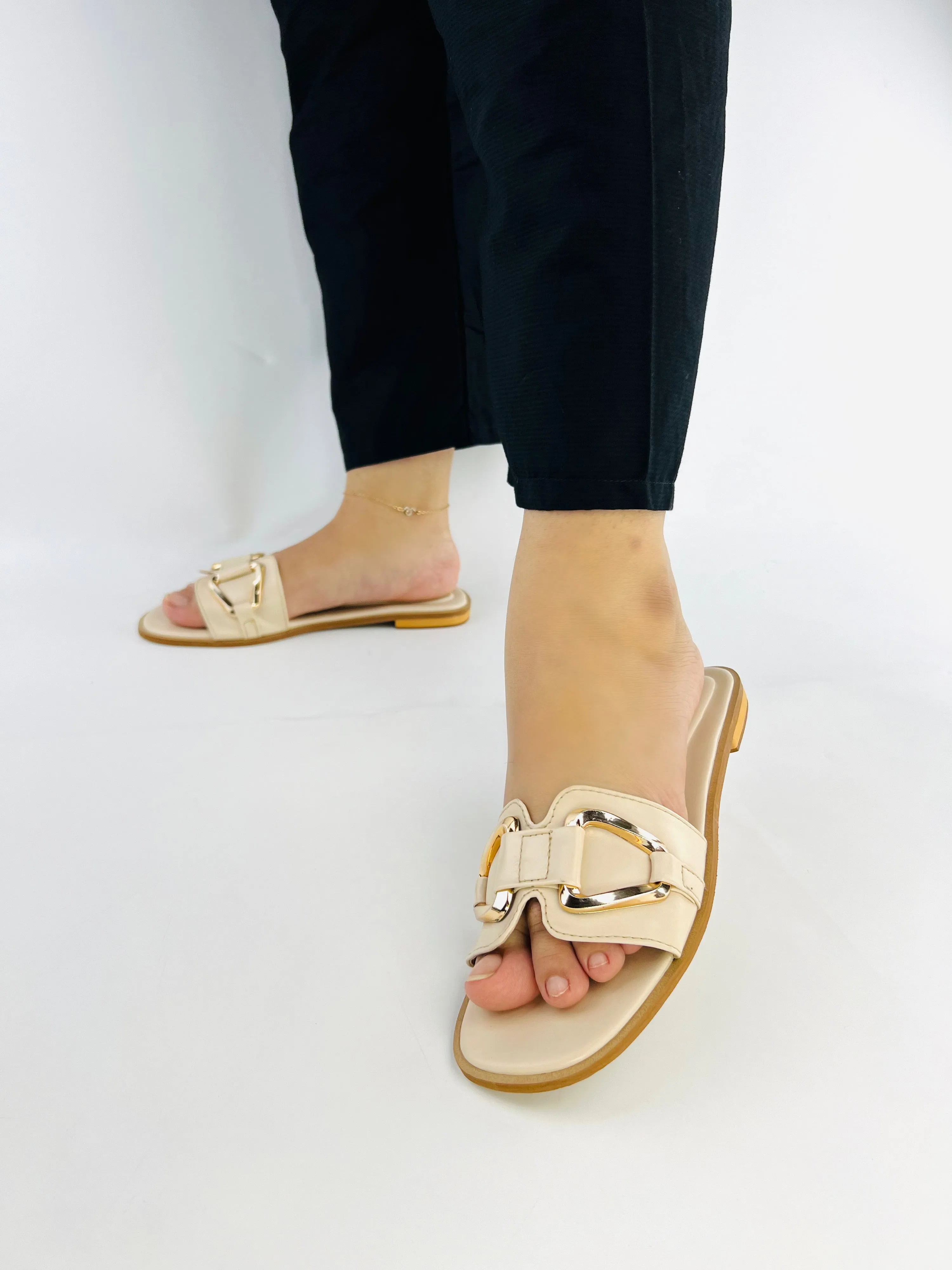 Spunkz Beige Casual Slippers for Women-11080