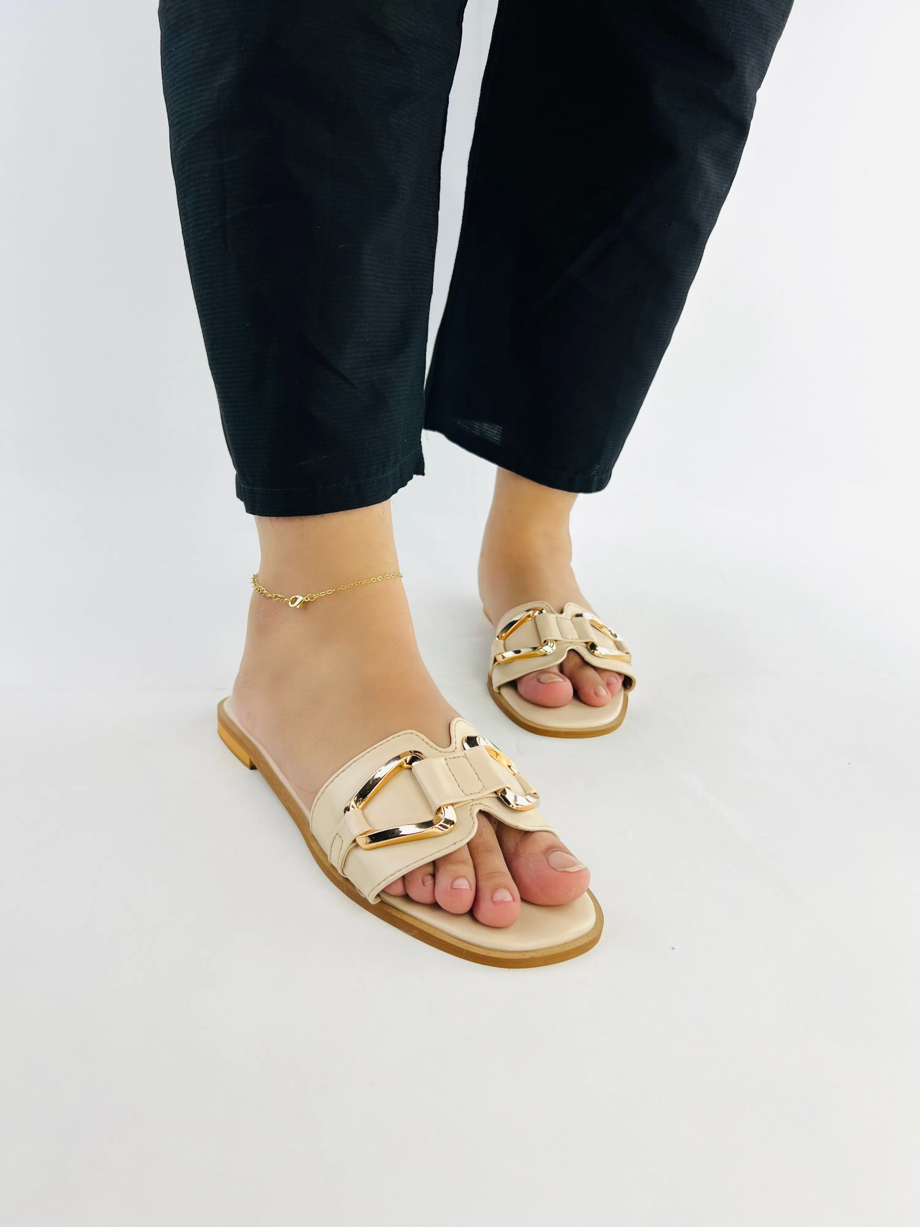 Spunkz Beige Casual Slippers for Women-11080