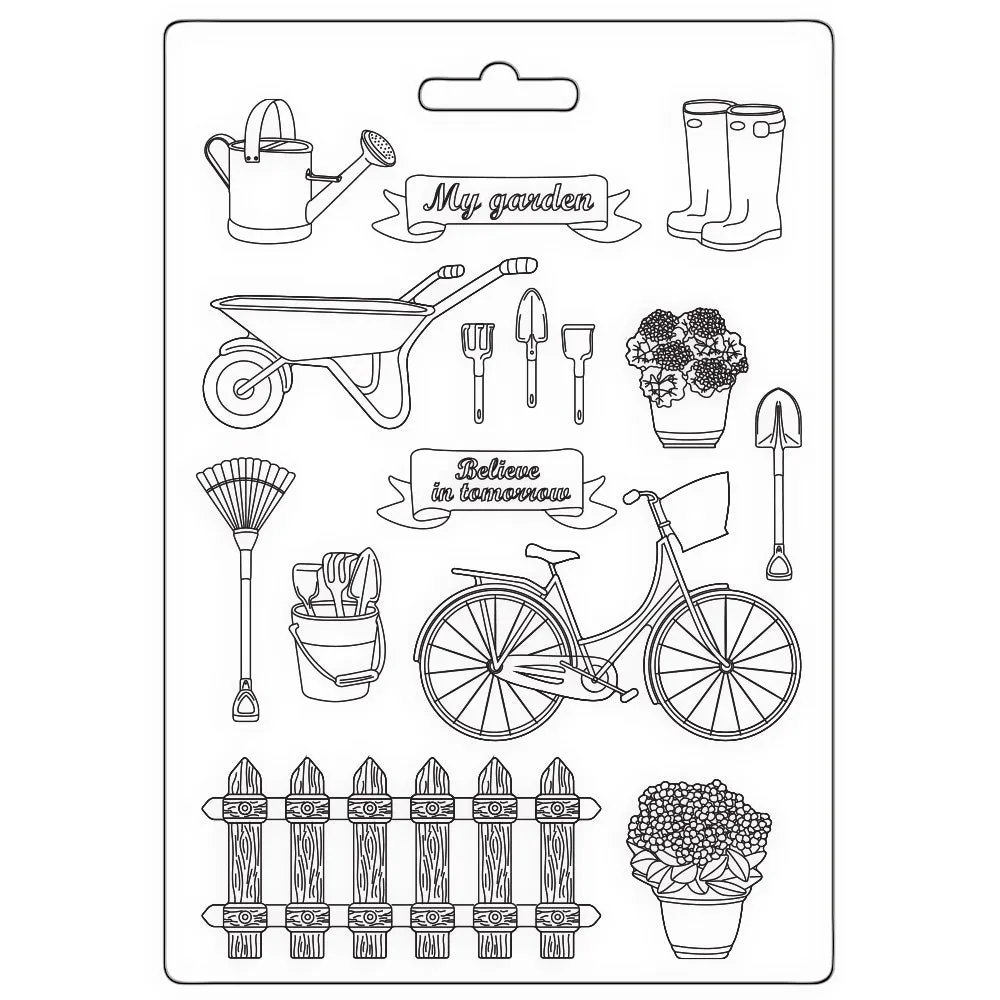 Stamperia  - Soft Mould A5 -  Garden Tools