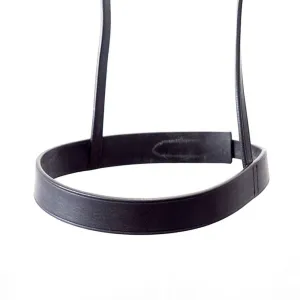 Straight Flat Plain Show Cavesson - Black Noseband