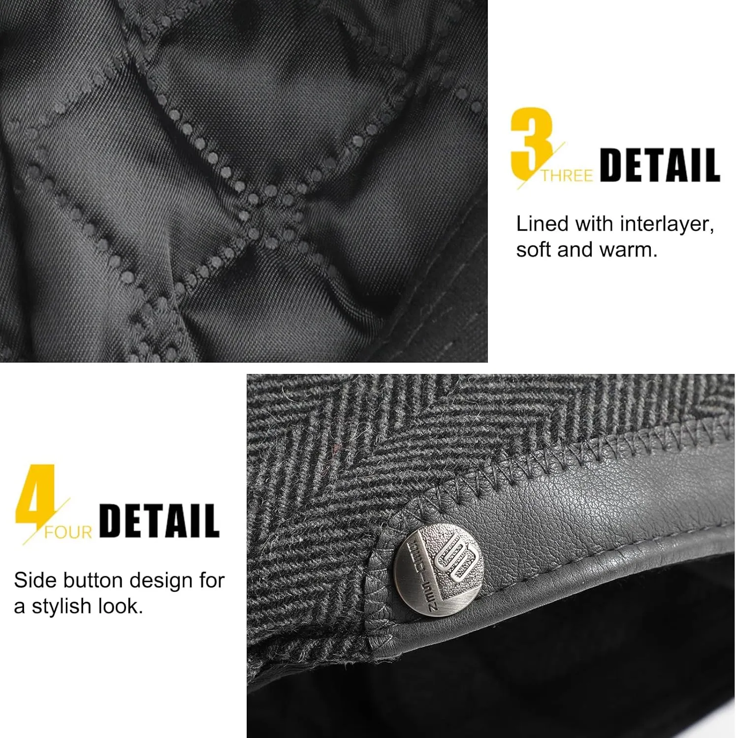Sumolux Mens Newsboy Hat Flat Cap Gatsby Newsboy Lvy Irish Hats Driving Cabbie Hunting Cap