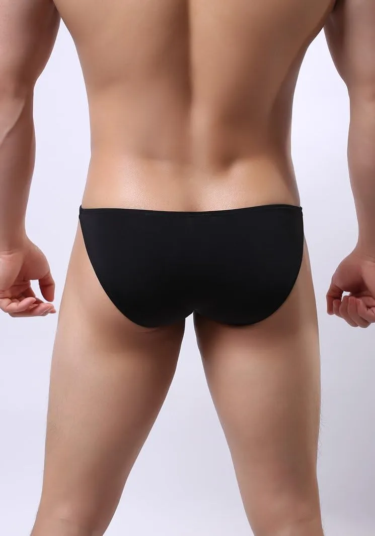 Super Soft Ice Silk Swim Briefs Men's Low-Rise Bikini Underwear 9023