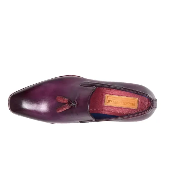Tassel Leather Loafer in Purple