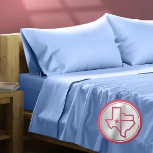 TEXAS LINEN CO. Egyptian Cotton Queen Sheet Set - 800 TC 4 PC Deep Blue Queen Bedsheet for Queen Size Bed, Luxury Hotel Sateen Sheets, Soft Cooling Sheets, 16" Deep Pocket (Fits Upto 18" Mattress)