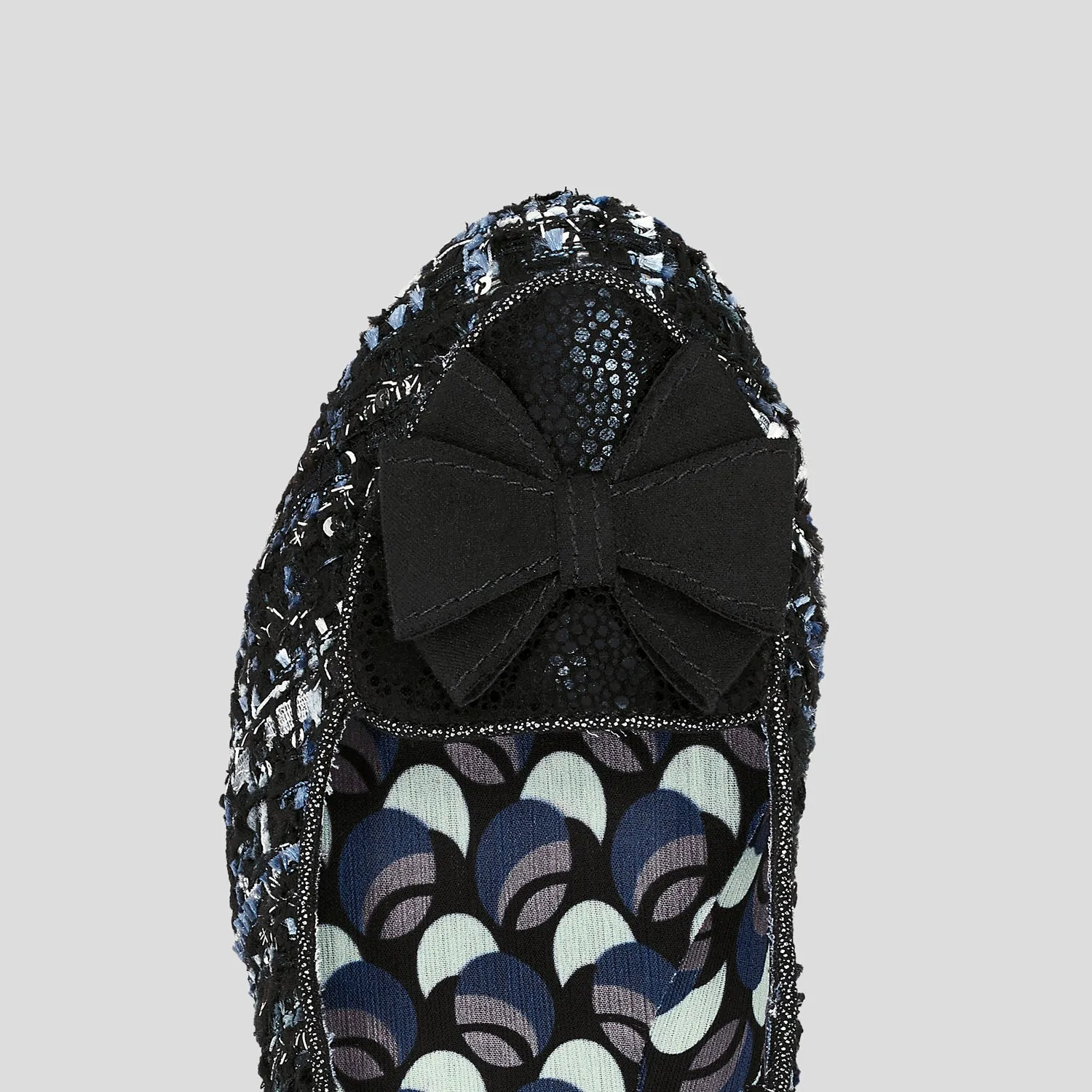 Thalia Black Tweed Low Heel Court Shoes by Ruby Shoo