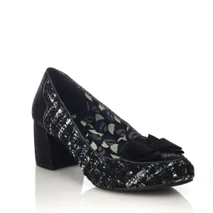 Thalia Black Tweed Low Heel Court Shoes by Ruby Shoo