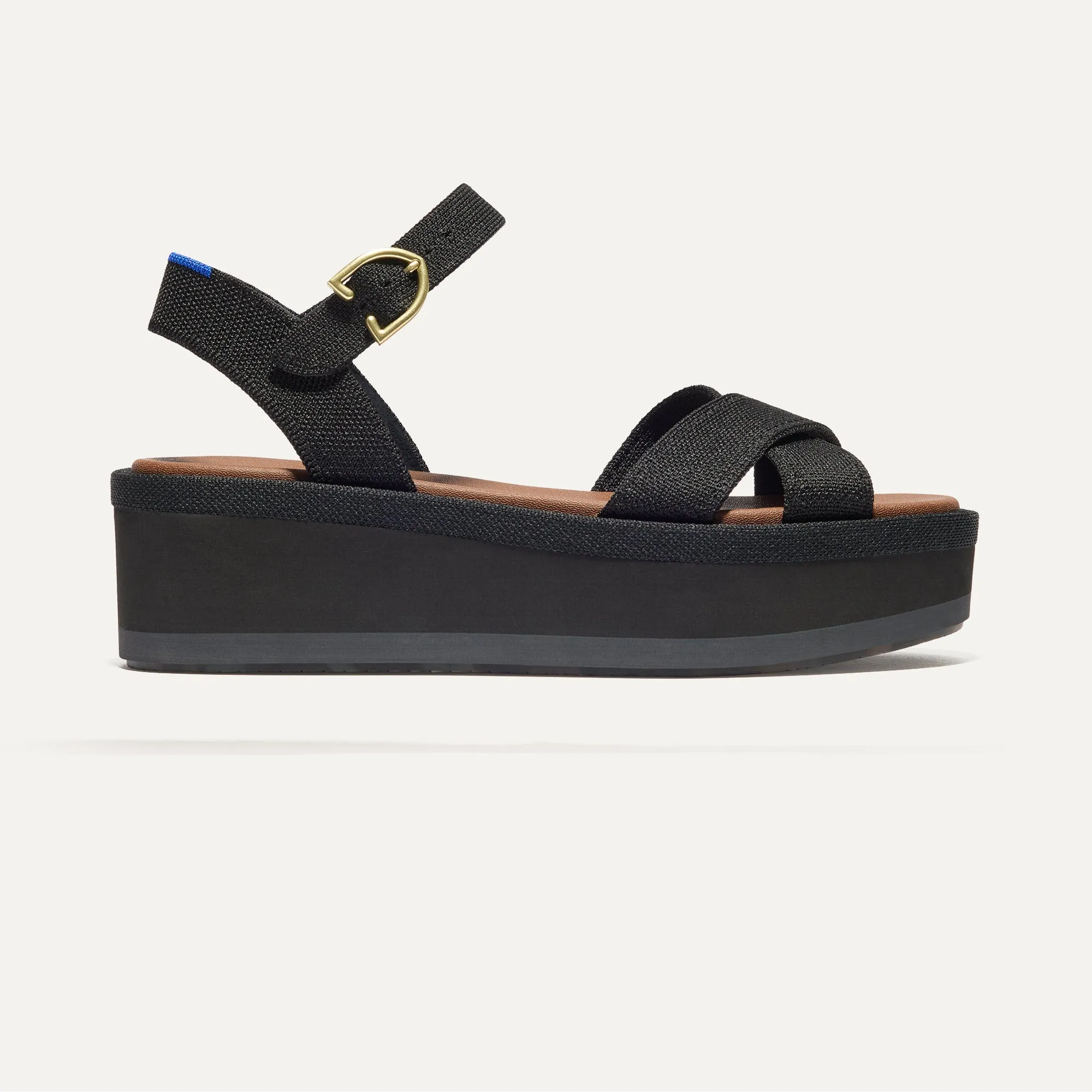 The Criss–Cross Lightweight Wedge Sandal - Black