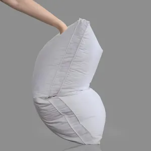 Three Geese Pack of 1 White Goose Feather Polyester Bed Pillows Queen/Standard Size- Soft 600 Thread Count 100% Cotton, Medium Firm,Soft Support Surround Fill Polyester,White Solid