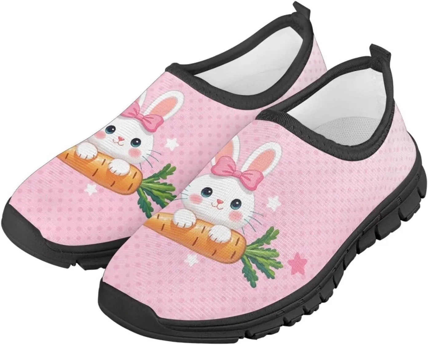 TODIYADDU Girls Easter Shoes Kids Lightweight Mesh Sneakers Casual Athletic Sneaker