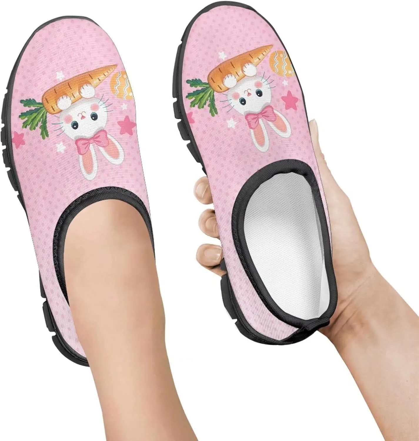 TODIYADDU Girls Easter Shoes Kids Lightweight Mesh Sneakers Casual Athletic Sneaker