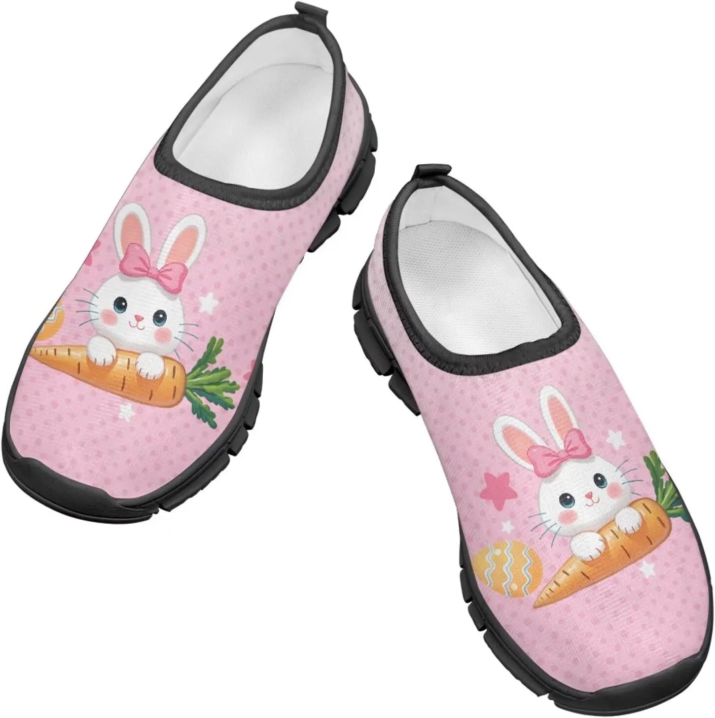 TODIYADDU Girls Easter Shoes Kids Lightweight Mesh Sneakers Casual Athletic Sneaker