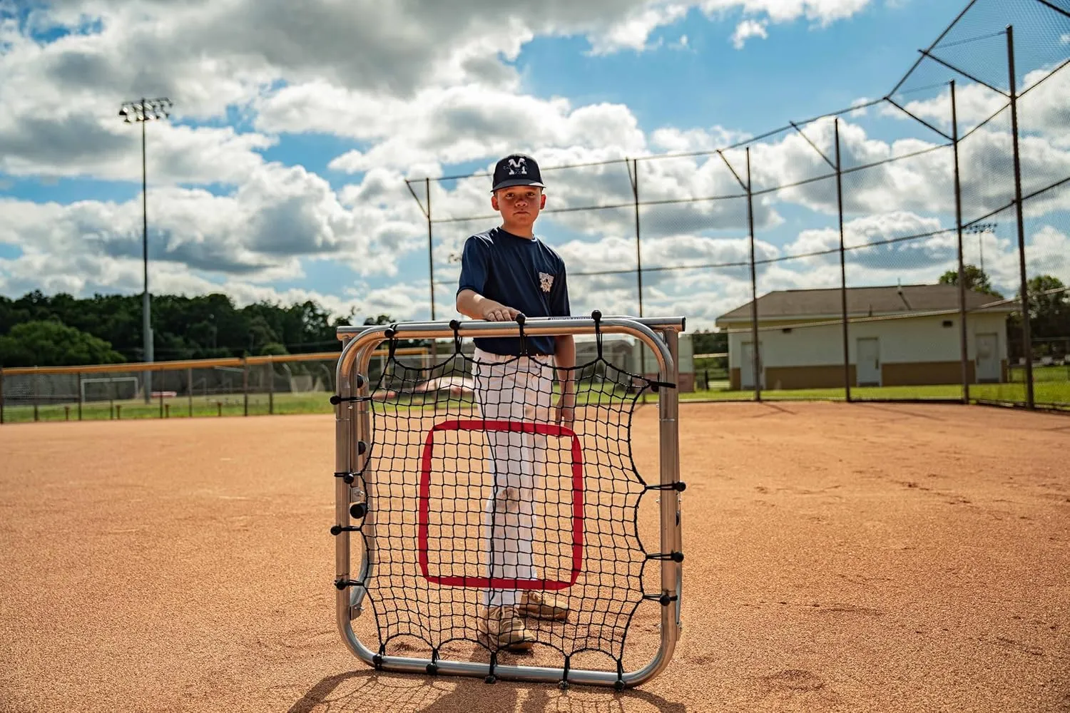 Trosky Pro Portable Rebounder 3' x 3' for Baseball and Softball with Bobby WITT Jr Endorsed Knee Pad - Lightweight, Portable, Indoor & Outdoor Use, Sturdy Pitch Back Rebounder