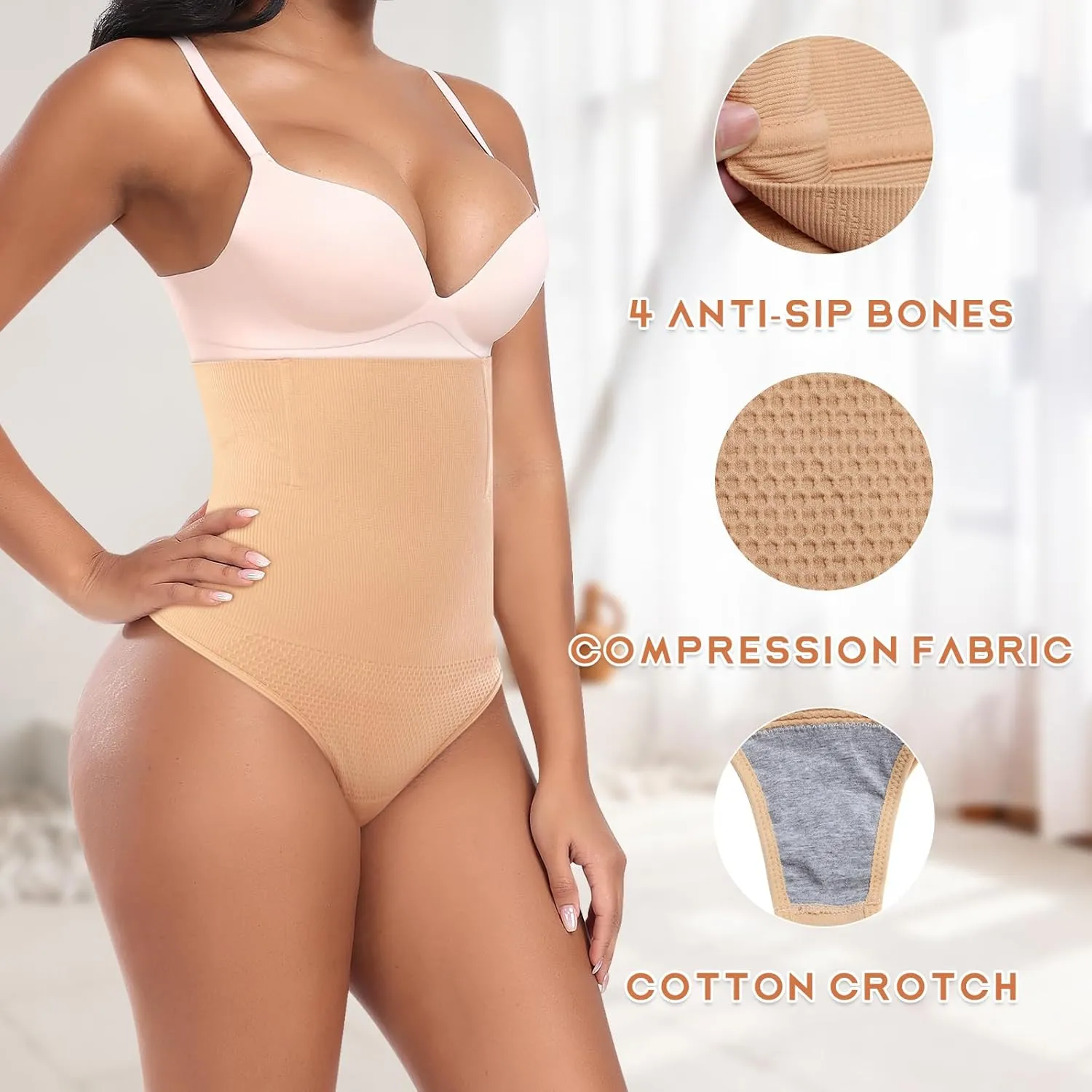 Tummy Control Thong Shapewear for Women High Waist Shaping Underwear Seamless Body Shaper Panties Girdle
