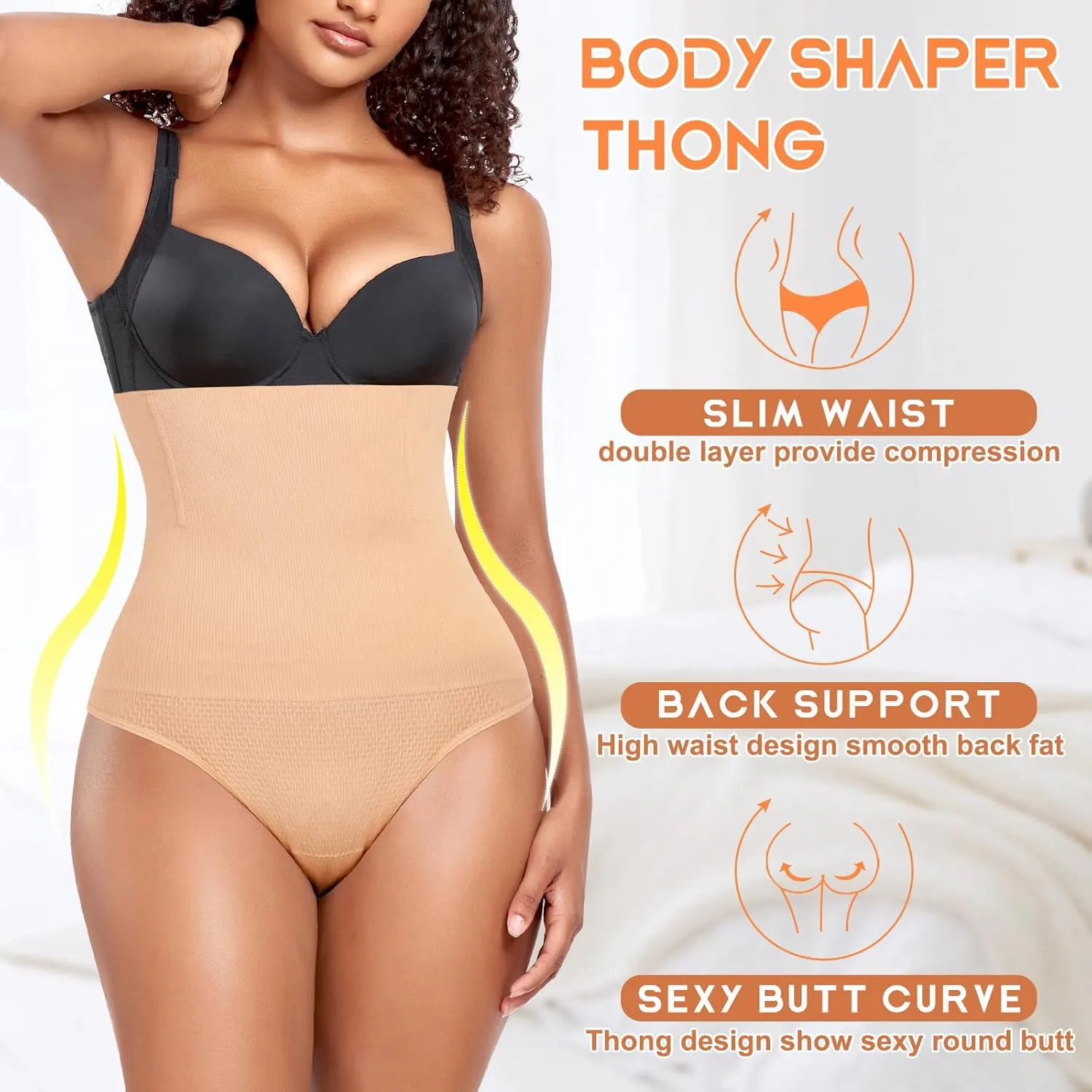 Tummy Control Thong Shapewear for Women High Waist Shaping Underwear Seamless Body Shaper Panties Girdle