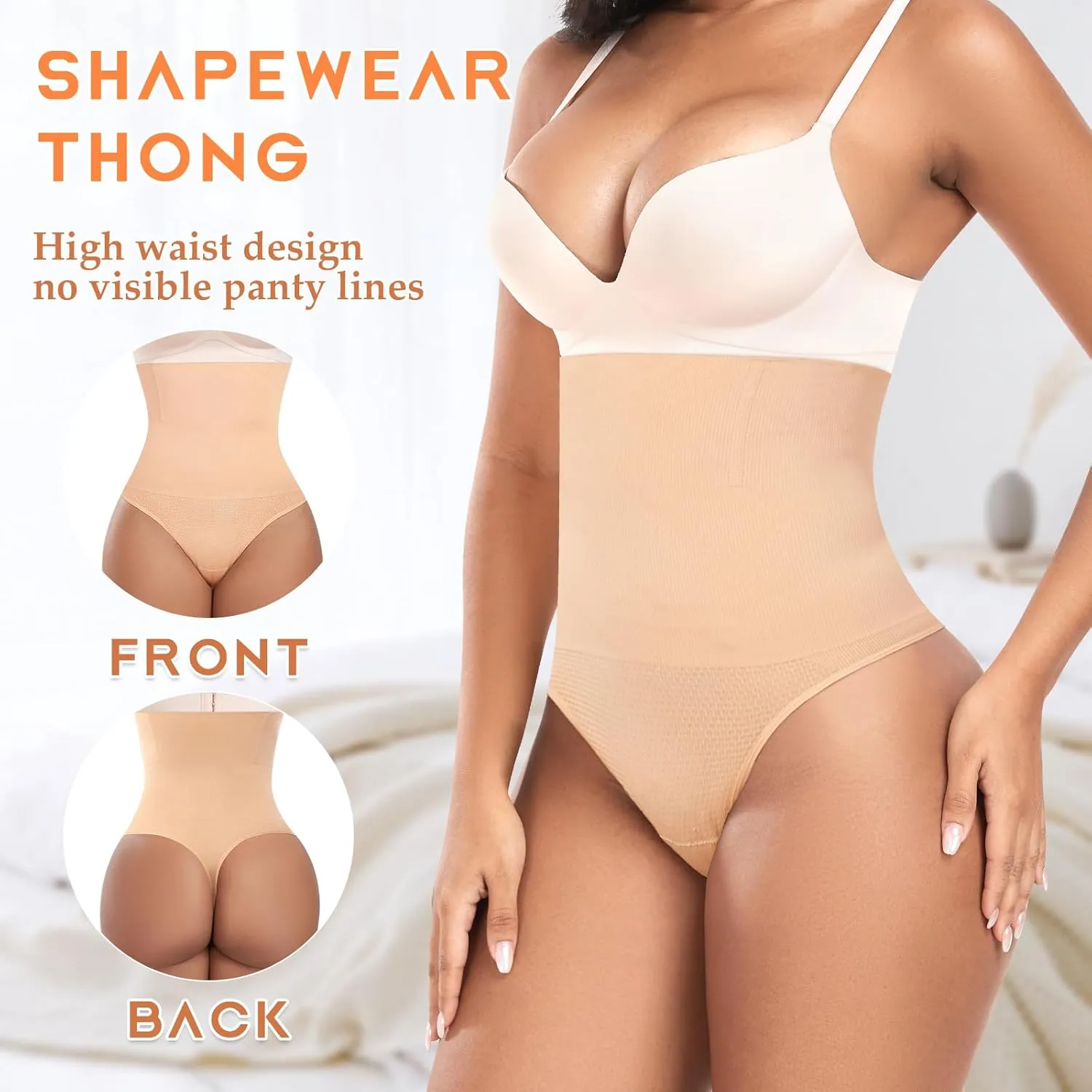 Tummy Control Thong Shapewear for Women High Waist Shaping Underwear Seamless Body Shaper Panties Girdle