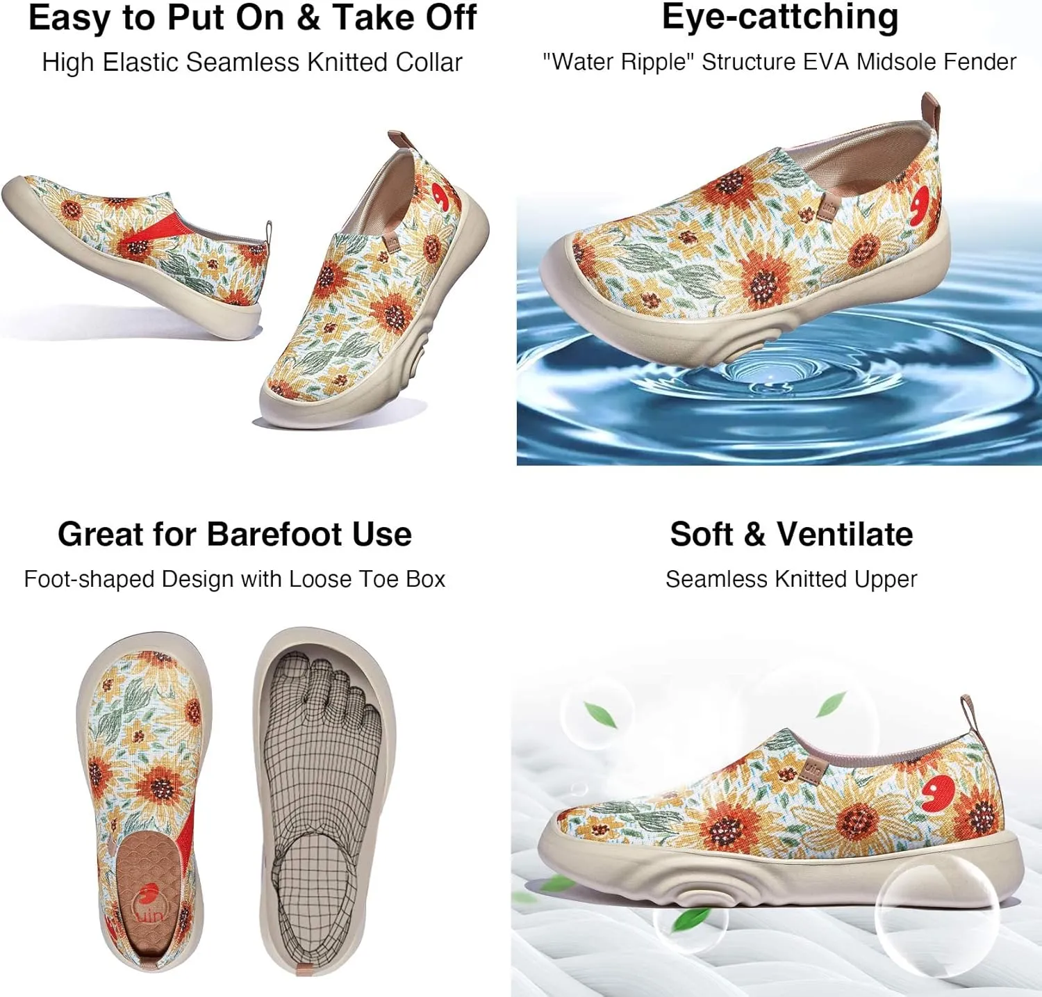 UIN Women's Art Travel Walking Shoes Slip On Casual Lightweight Fashion Sneaker Toledo ⅩⅤ