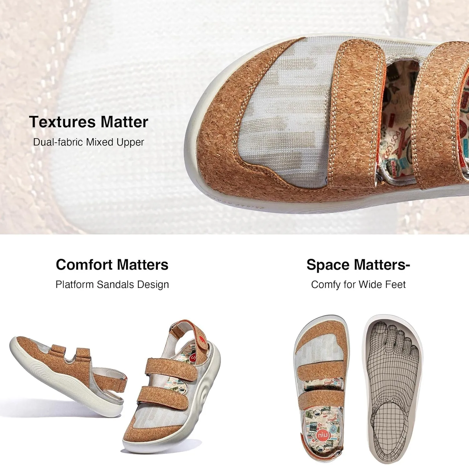 UIN Women's Outdoor Sandal Closed Toe Lightweight Walking Summer Travel Hiking Water Shoes