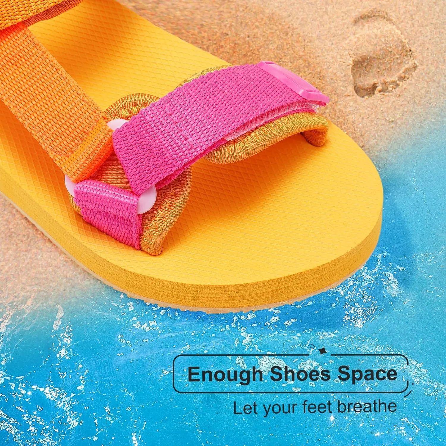 Unisex-Child Big Kids Sandals Adjustable Straps Slip on Athletic Sandals Outdoor Casual Shoes