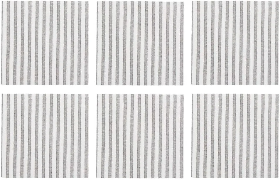 Vietri Papersoft Napkins Capri Gray Cocktail Napkins Pack of 20,Set of 6 9.75"Sq Flat, Spunlace