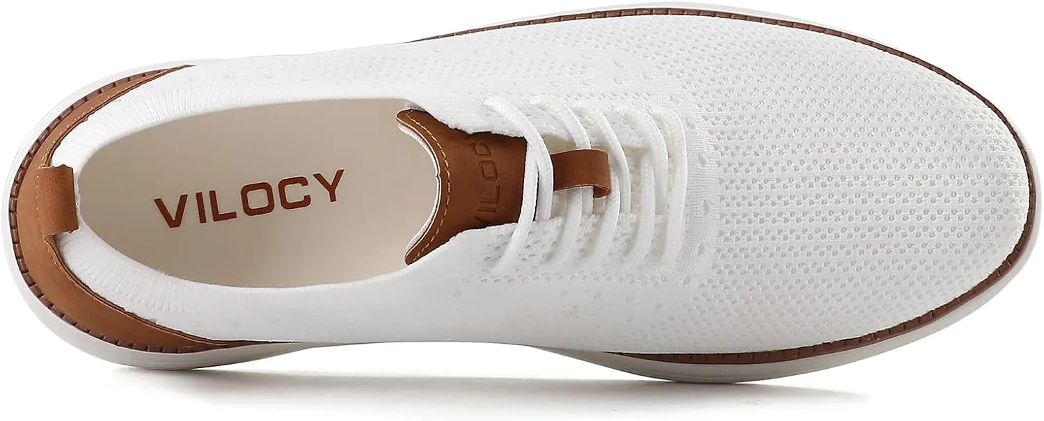 VILOCY Men's Casual Dress Sneakers Oxfords Business Mesh Breathable Walking Shoes Tennis Comfortable