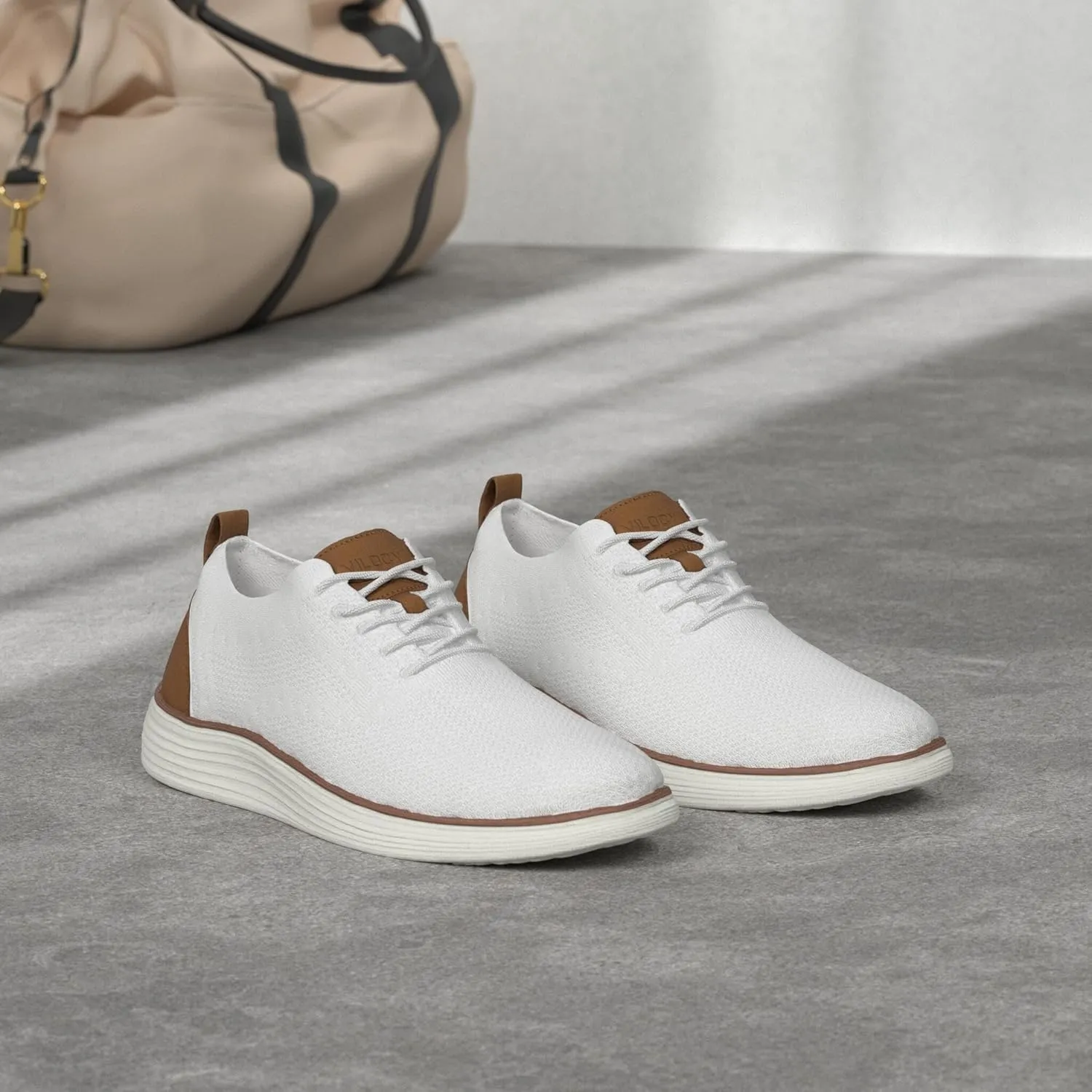 VILOCY Men's Casual Dress Sneakers Oxfords Business Mesh Breathable Walking Shoes Tennis Comfortable