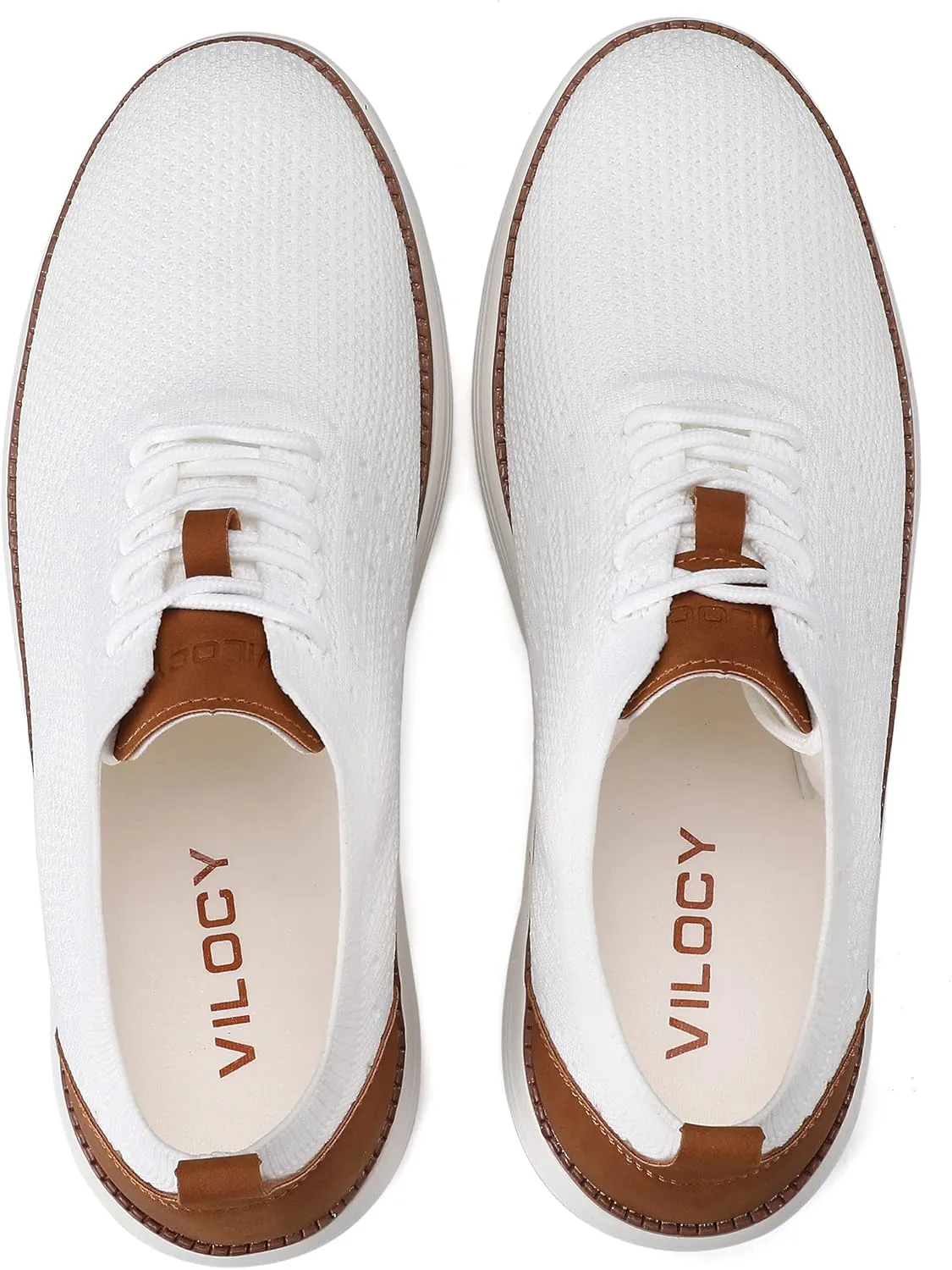 VILOCY Men's Casual Dress Sneakers Oxfords Business Mesh Breathable Walking Shoes Tennis Comfortable