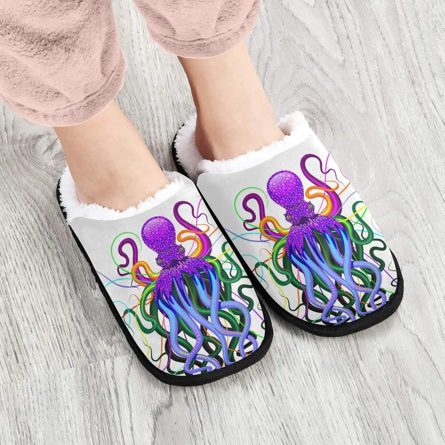 visesunny Women's Cozy Fuzzy Plush Fleece Slippers Soft Memory Foam Ladies House Shoes Warm Bedroom Flat Shoes Unisex Indoor Outdoor