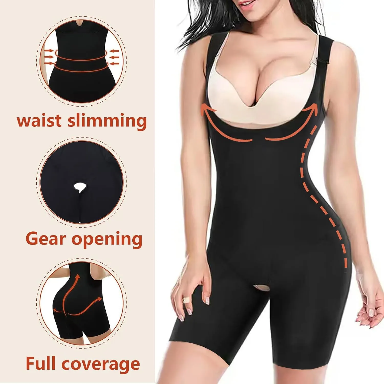 Waist Trainer Shapewear High Waisted Tummy Control Snap Closure Double Lined Breathable Slimming Full Coverage