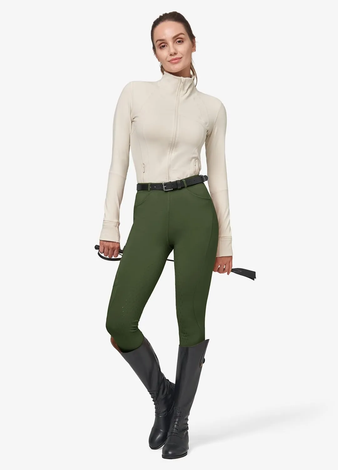 Willit Women's Fleece Riding Breeches Winter Horse Riding Pants Tights Equestrian Thermal Schooling Tights