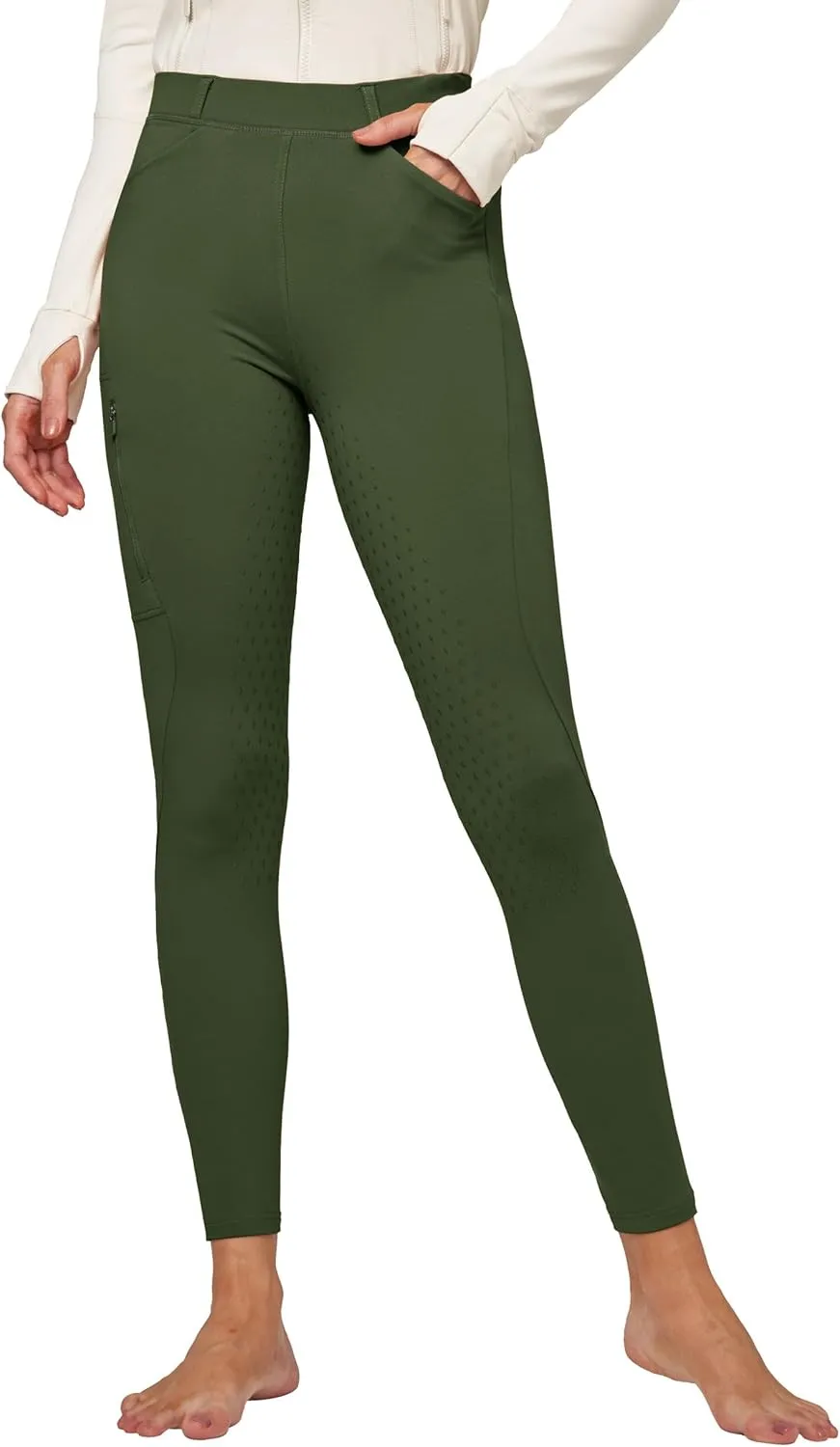 Willit Women's Fleece Riding Breeches Winter Horse Riding Pants Tights Equestrian Thermal Schooling Tights
