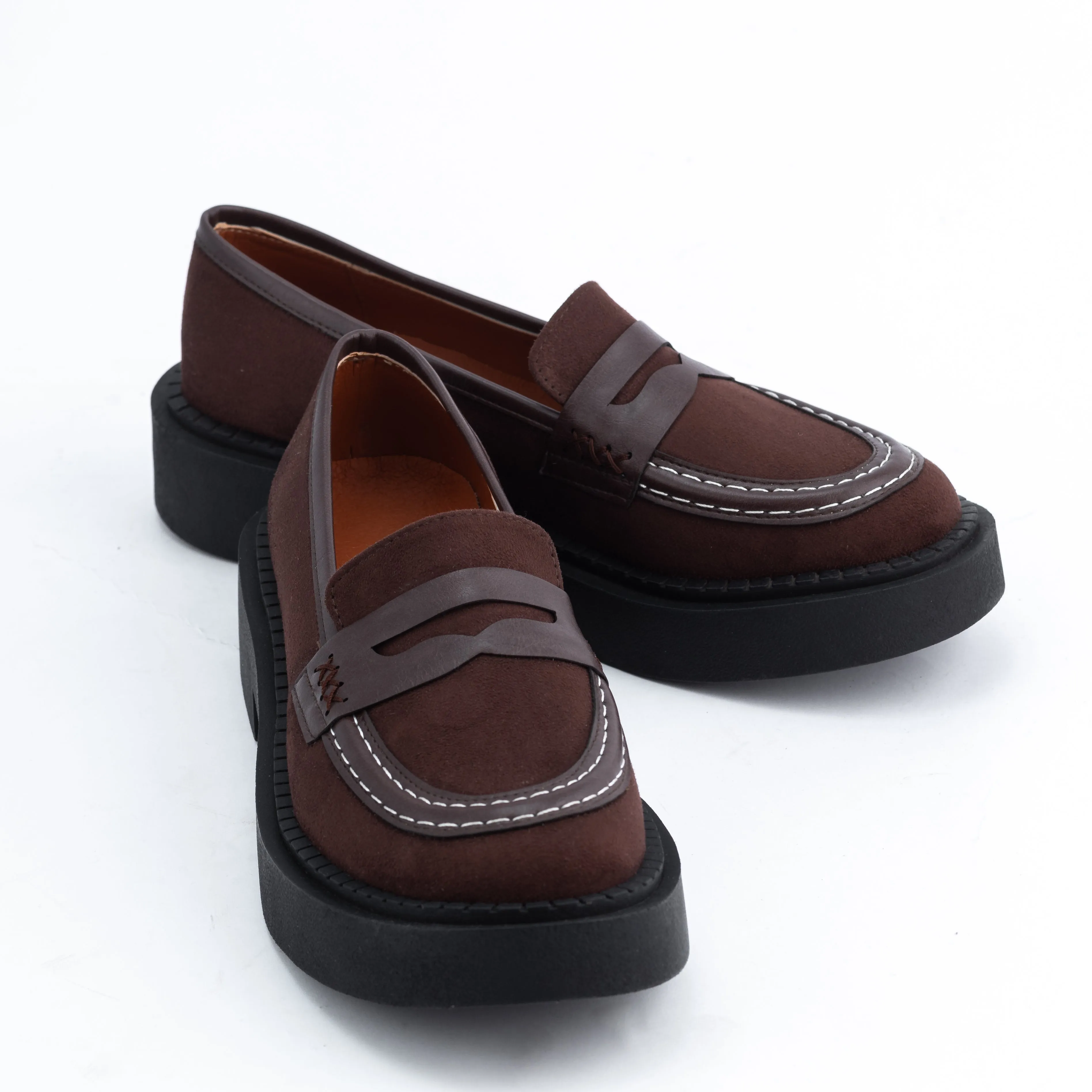 Women Brown Suede Loafers