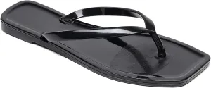 Women Flip Flops Jelly Shoes Thong Sandals Flat Slides Clear Jellies Pool Slippers Bathroom Summer Beach Size 8 Ladies Non Slip Dress Comfortable Quick Drying Soft